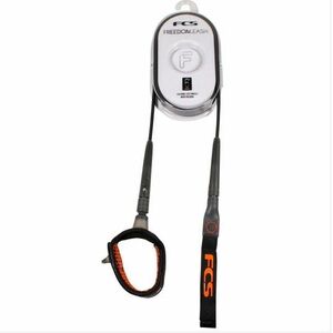 FCS Freedom Leash Surfboard Ankle Leash Surf Leash- Black & Orange